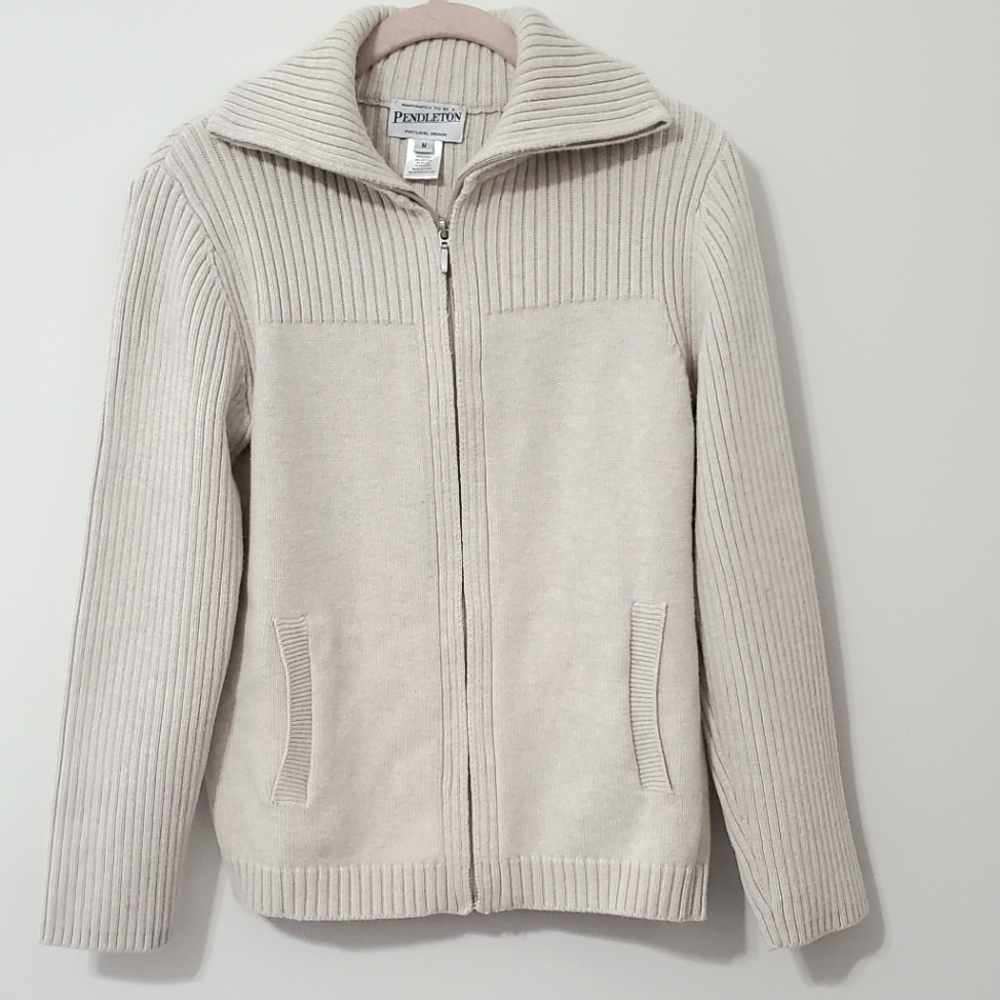 Pendleton Womens Zip-Up Cardigan Sweater Pockets Size Medium